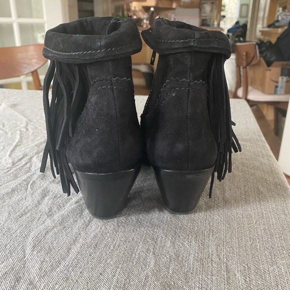 Sam Edelman Black Louie Suede Fringe Bootie - Picture 5 of 12